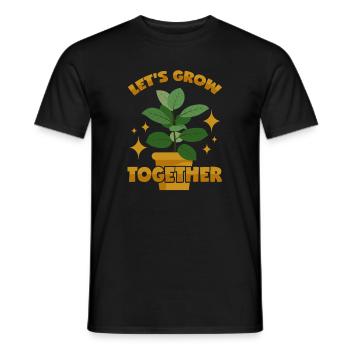 Plant: Let's grow together - Men's T-Shirt - black - Front - AI Model Male 178 light (178cm)