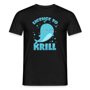Wal Wortwitz - Lizenz zum Krill fressen - Männer T-Shirt - Schwarz - Vorne - AI Model Male 178 light (178cm)