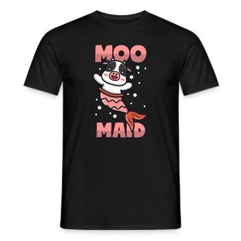 Vache + Sirène = Moomaid - T-shirt homme - noir - Devant - AI Model Male 178 light (178cm)
