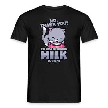 Katze: Nur Milch, Keinen Alkohol! - Männer T-Shirt - Schwarz - Vorne - AI Model Male 178 light (178cm)
