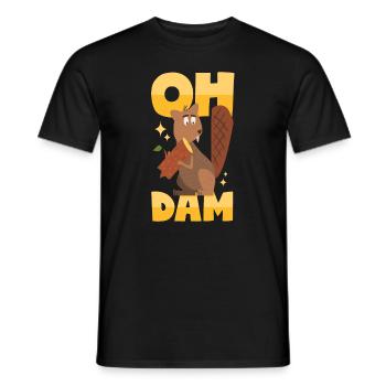 Biber Wortwitz - Männer T-Shirt - Schwarz - Vorne - AI Model Male 178 light (178cm)