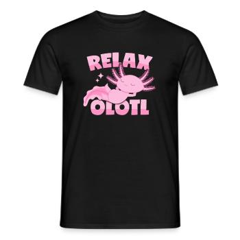 Relaxing axolotl pun: Relaxolotl - Men's T-Shirt - black - Front - AI Model Male 178 light (178cm)