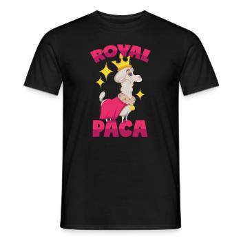 Royales Alpaka: Royalpaca Wortwitz - Männer T-Shirt - Schwarz - Vorne - AI Model Male 178 light (178cm)
