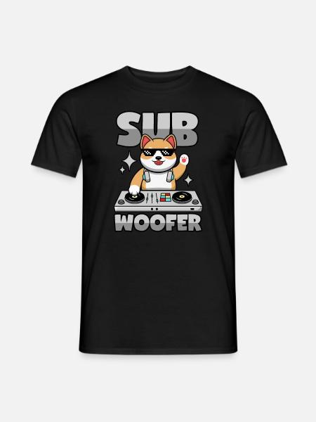 SubWoofer Dog DJ - Men's T-Shirt - black