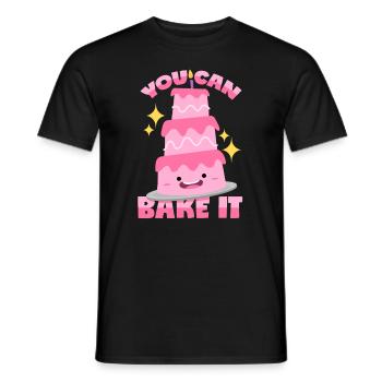 Jeu de mots sur la cuisson de gâteaux - T-shirt homme - noir - Devant - AI Model Male 178 light (178cm)