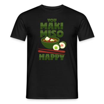Maki & Miso - Japanisches Essen - Männer T-Shirt - Schwarz - Vorne - AI Model Male 178 light (178cm)