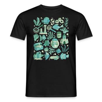 Aquarium - Men's T-Shirt - black - Front - AI Model Male 178 light (178cm)