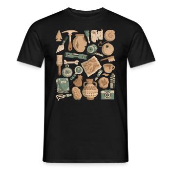 Archaeology - Men's T-Shirt - black - Front - AI Model Male 178 light (178cm)