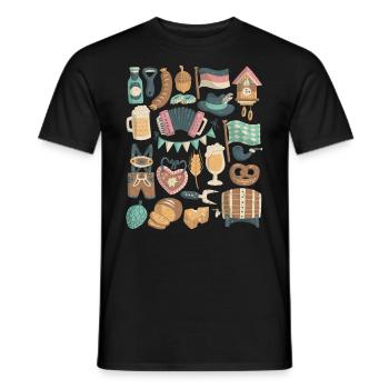 Festival de la bière en octobre - Munich, Bavière, Allemagne - T-shirt homme - noir - Devant - AI Model Male 178 light (178cm)
