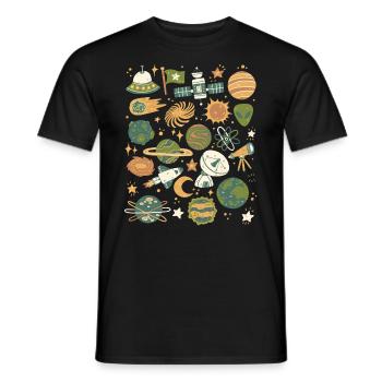 Astronomie, Espace, Univers, Espace, Planètes - T-shirt homme - noir - Devant - AI Model Male 178 light (178cm)