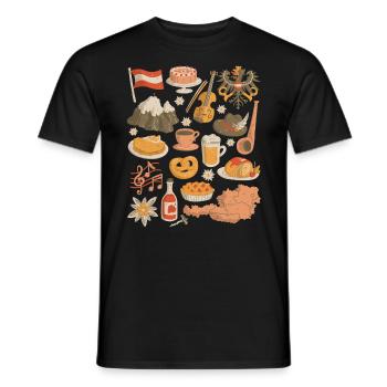 Austria - Men's T-Shirt - black - Front - AI Model Male 178 light (178cm)