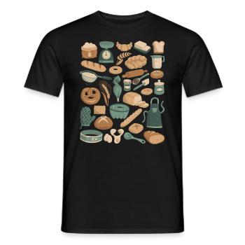 Baking & Bakery Doodles - Men's T-Shirt - black - Front - AI Model Male 178 light (178cm)
