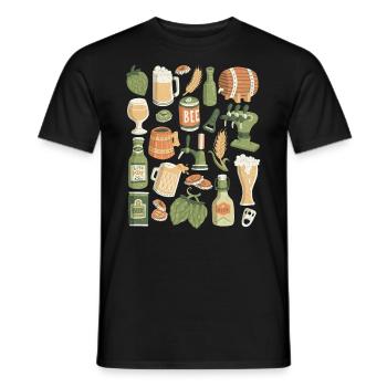 Bière - T-shirt homme - noir - Devant - AI Model Male 178 light (178cm)