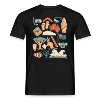Australia - Men's T-Shirt - black - Front - AI Model Male 178 light (178cm)