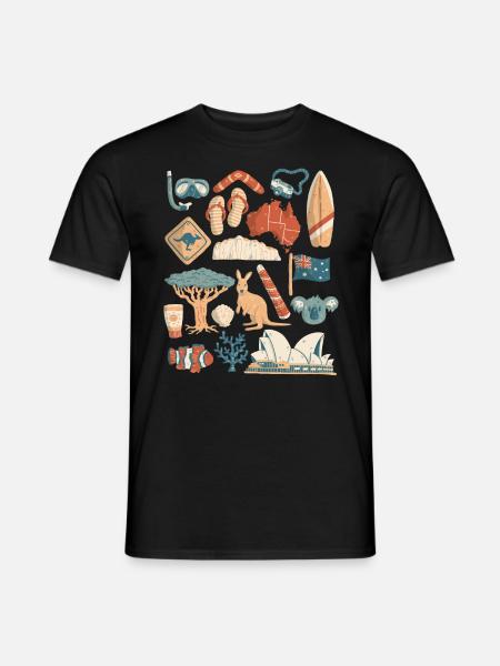 Australien - Männer T-Shirt - Schwarz