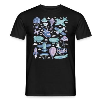 Aviation - Helicopter, Airplane, UFO - Men's T-Shirt - black - Front - AI Model Male 178 light (178cm)