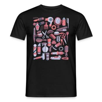 Frisör & Barbier - Männer T-Shirt - Schwarz - Vorne - AI Model Male 178 light (178cm)