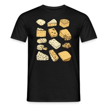 Käse (Parmesan, Gouda, Gorgonzola, Camember) - Männer T-Shirt - Schwarz - Vorne - AI Model Male 178 light (178cm)