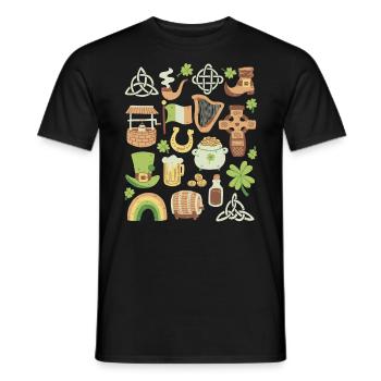 Irlande - T-shirt homme - noir - Devant - AI Model Male 178 light (178cm)