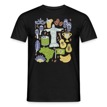 Brazil - Men's T-Shirt - black - Front - AI Model Male 178 light (178cm)