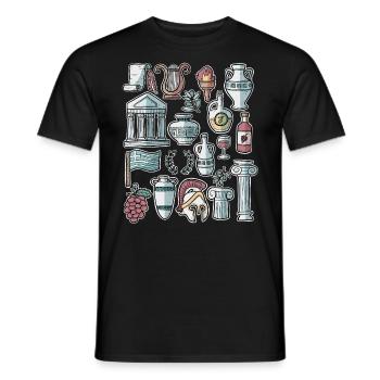 Greece - Men's T-Shirt - black - Front - AI Model Male 178 light (178cm)