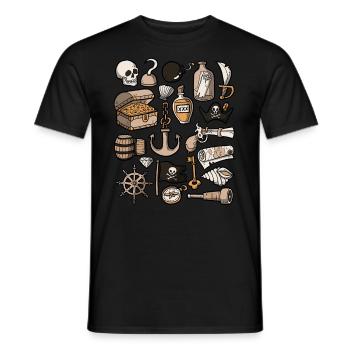 Piraten - Männer T-Shirt - Schwarz - Vorne - AI Model Male 178 light (178cm)