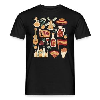 Spain - Men's T-Shirt - black - Front - AI Model Male 178 light (178cm)