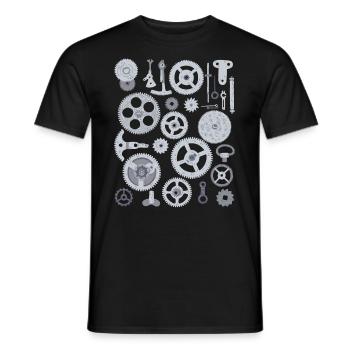 Uhr Einzelteile Uhrteile Zahnrad Mechanik Uhrwerk - Männer T-Shirt - Schwarz - Vorne - AI Model Male 178 light (178cm)