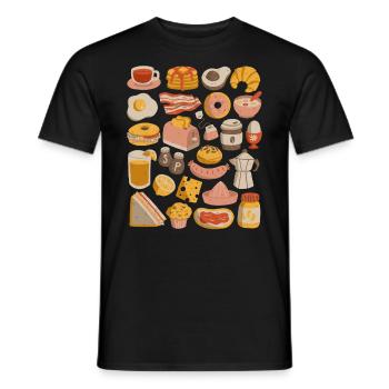 Breakfast & Brunch - Men's T-Shirt - black - Front - AI Model Male 178 light (178cm)