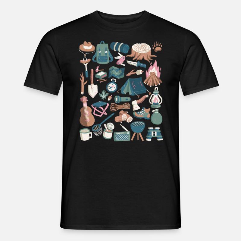 Camping - Männer T-Shirt - Schwarz