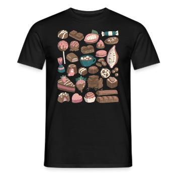Chocolat - cacao, pralines, chocolat - T-shirt homme - noir - Devant - AI Model Male 178 light (178cm)