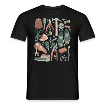 Schuster, Schuhmacher - Leisten, Werkzeug - Männer T-Shirt - Schwarz - Vorne - AI Model Male 178 light (178cm)