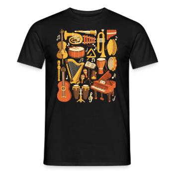 Orchestre - Musique, Instruments, Musiciens - T-shirt homme - noir - Devant - AI Model Male 178 light (178cm)