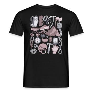 Klettern und Bergsteigen - Männer T-Shirt - Schwarz - Vorne - AI Model Male 178 light (178cm)