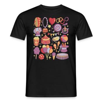 Zirkus - Artisten, Akrobaten, Zirkuszelt - Männer T-Shirt - Schwarz - Vorne - AI Model Male 178 light (178cm)