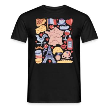 Frankreich Paris Europa Eiffelturm Liebe - Männer T-Shirt - Schwarz - Vorne - AI Model Male 178 light (178cm)