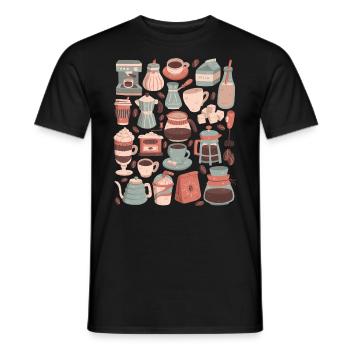 Coffee - Men's T-Shirt - black - Front - AI Model Male 178 light (178cm)