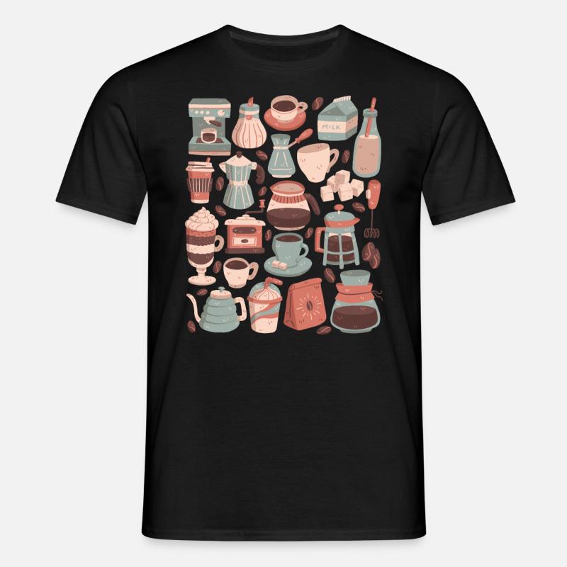 Kaffee - Männer T-Shirt - Schwarz