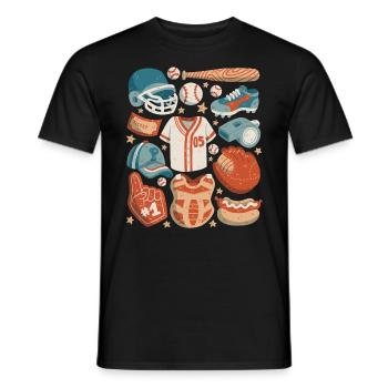 Baseball - Men's T-Shirt - black - Front - AI Model Male 178 light (178cm)