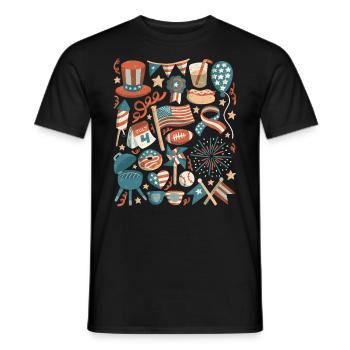 USA 4th of July Independence Day Amerika - Men's T-Shirt - black - Front - AI Model Male 178 light (178cm)