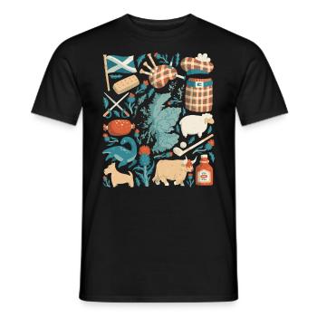 Scotland - Men's T-Shirt - black - Front - AI Model Male 178 light (178cm)