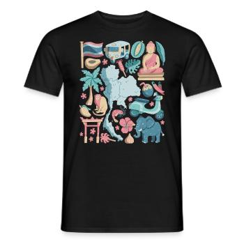 Thailand - Männer T-Shirt - Schwarz - Vorne - AI Model Male 178 light (178cm)