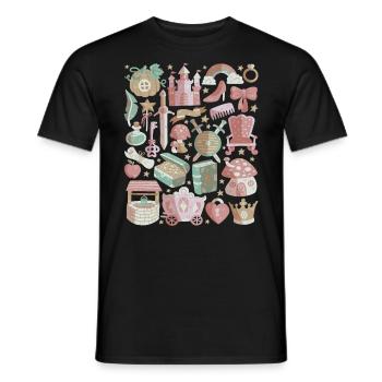 Fairy Tale Doodles Fantasy Magic Fairy Tale Book - Men's T-Shirt - black - Front - AI Model Male 178 light (178cm)
