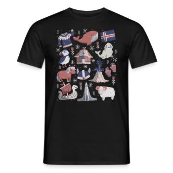 Islande - T-shirt homme - noir - Devant - AI Model Male 178 light (178cm)