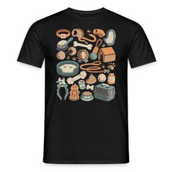 Dog Grooming Doodles Dog Pet Leash Food - Men's T-Shirt - black - Front - AI Model Male 178 light (178cm)