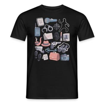 Detective Doodle Trace Evidence Detective Case - Men's T-Shirt - black - Front - AI Model Male 178 light (178cm)