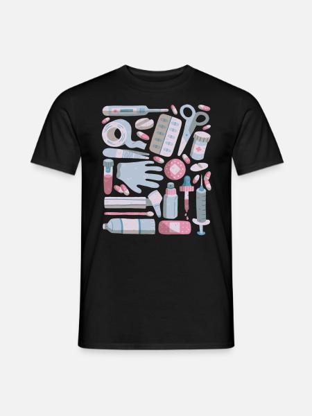 First Aid Doodles First Aid Kit Medicine - Men's T-Shirt - black