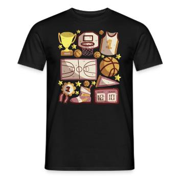 Basket-ball - T-shirt homme - noir - Devant - AI Model Male 178 light (178cm)