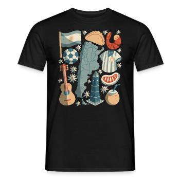 Argentine - T-shirt homme - noir - Devant - AI Model Male 178 light (178cm)
