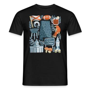 Alabama - Männer T-Shirt - Schwarz - Vorne - AI Model Male 178 light (178cm)